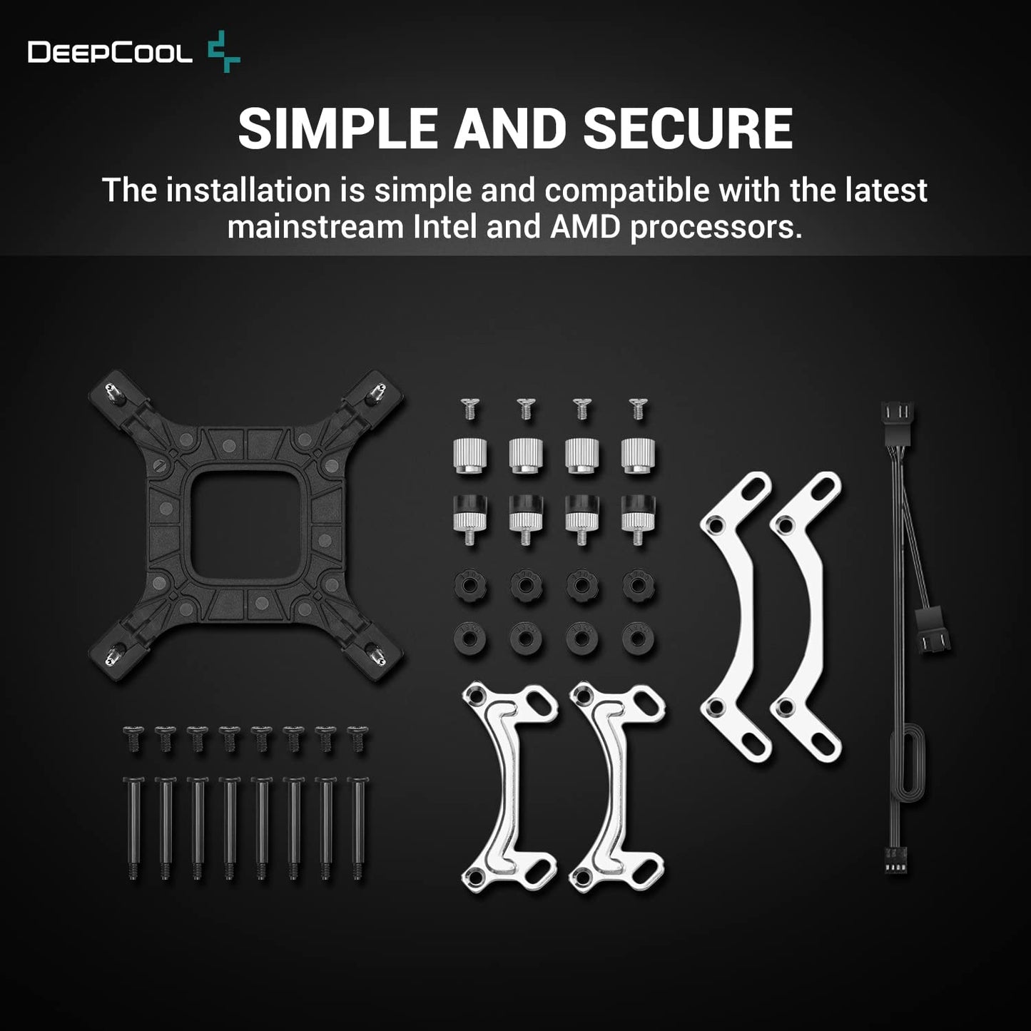 deepcool aio liquid cooler le520 argb - black
