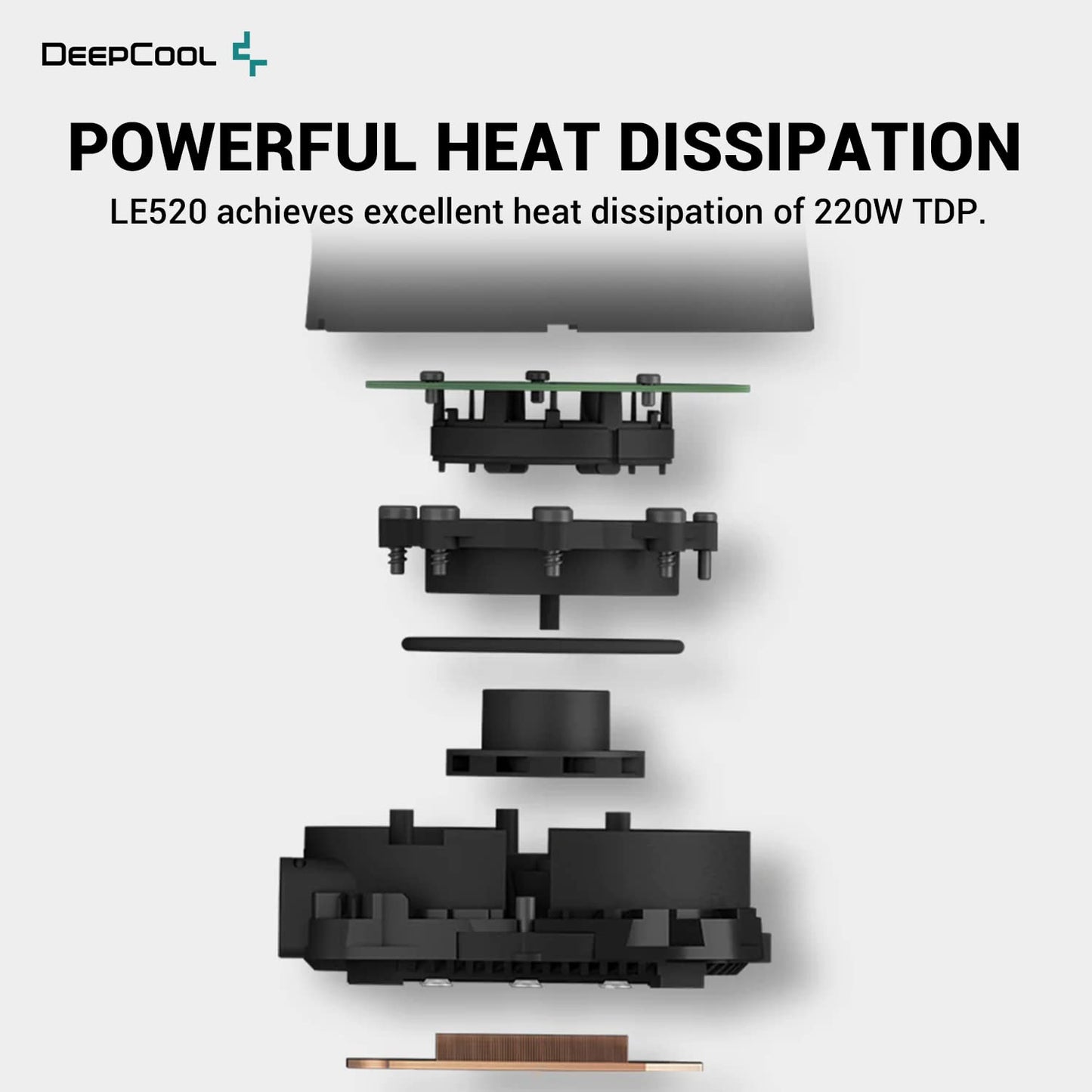 deepcool aio liquid cooler le520 argb - black